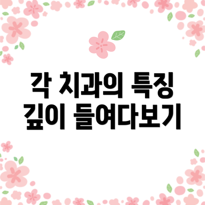 각 치과의 특징 깊이 들여다보기