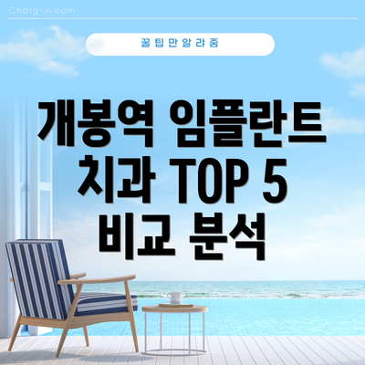 개봉역 임플란트 치과 TOP 5 비교 분석