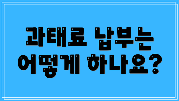 과태료 납부는 어떻게 하나요?
