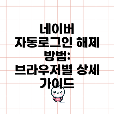 네이버 자동로그인 해제 방법: 브라우저별 상세 가이드