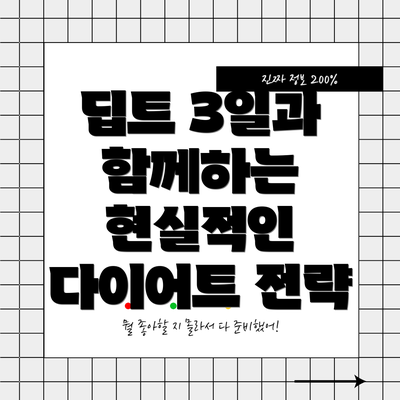 딥트 3일과 함께하는 현실적인 다이어트 전략