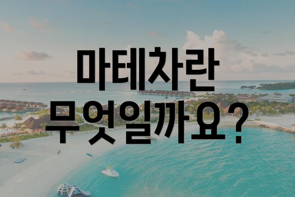마테차란 무엇일까요?