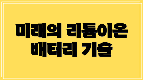 미래의 리튬이온 배터리 기술