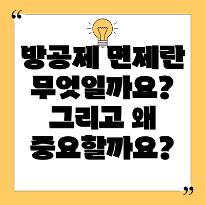방공제 면제란 무엇일까요? 그리고 왜 중요할까요?