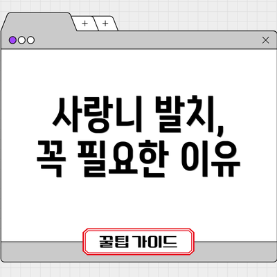 사랑니 발치, 꼭 필요한 이유