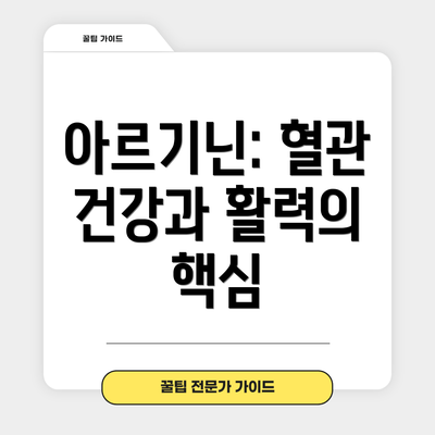 아르기닌: 혈관 건강과 활력의 핵심