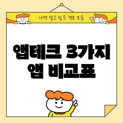 앱테크 3가지 앱 비교표