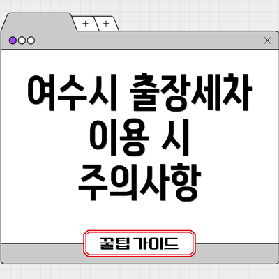 여수시 출장세차 이용 시 주의사항