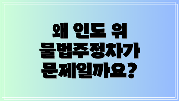 왜 인도 위 불법주정차가 문제일까요?