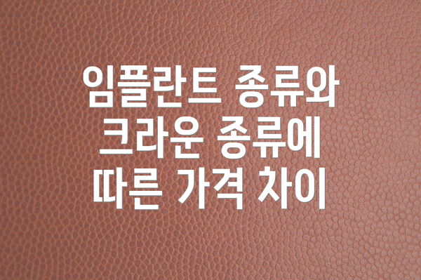 임플란트 종류와 크라운 종류에 따른 가격 차이