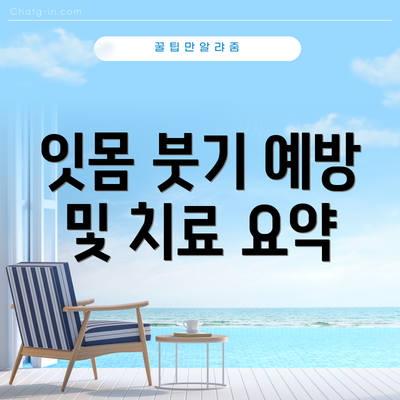 잇몸 붓기 예방 및 치료 요약