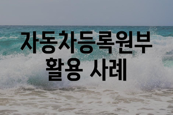 자동차등록원부 활용 사례