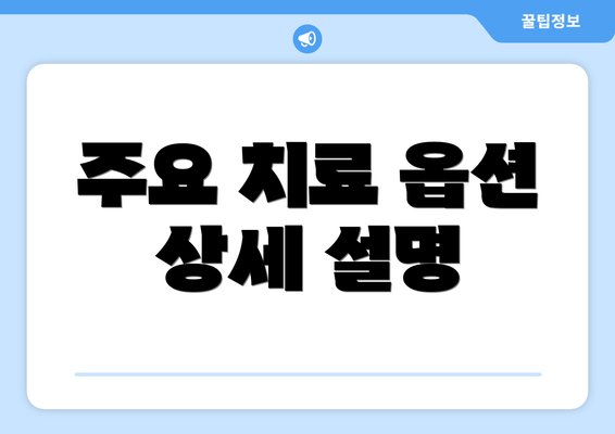 주요 치료 옵션 상세 설명