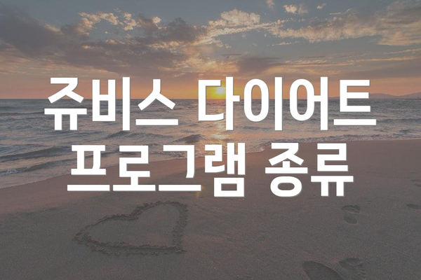 쥬비스 다이어트 프로그램 종류