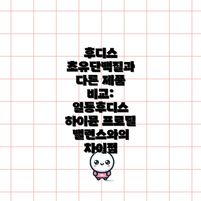 후디스 초유단백질과 다른 제품 비교:  일동후디스 하이뮨 프로틸 밸런스와의 차이점