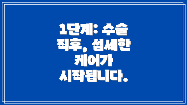 1단계: 수술 직후, 섬세한 케어가 시작됩니다.