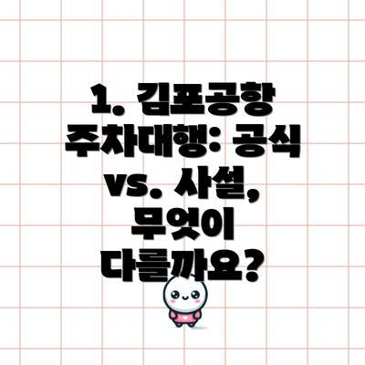 1. 김포공항 주차대행: 공식 vs. 사설, 무엇이 다를까요?