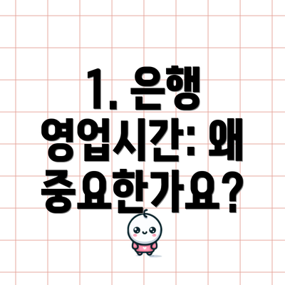 1. 은행 영업시간: 왜 중요한가요?