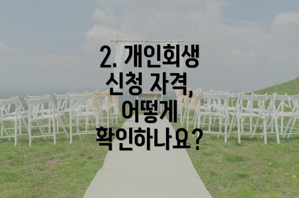 2. 개인회생 신청 자격, 어떻게 확인하나요?