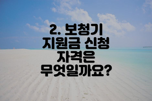 2. 보청기 지원금 신청 자격은 무엇일까요?