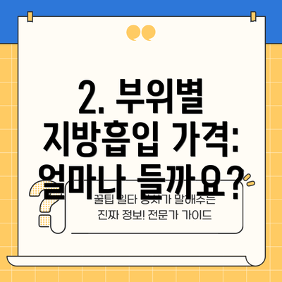 2. 부위별 지방흡입 가격: 얼마나 들까요?