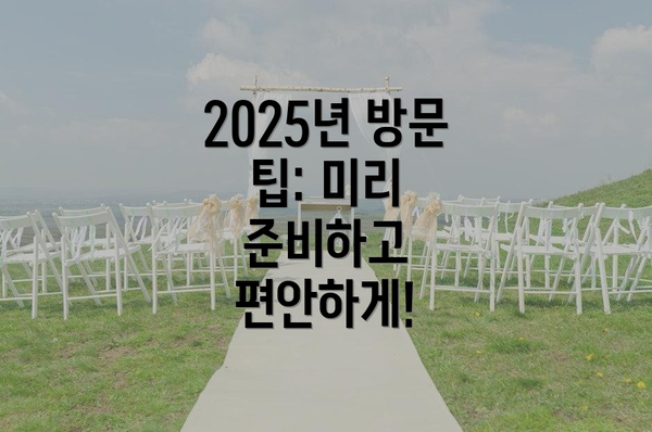2025년 방문 팁: 미리 준비하고 편안하게!