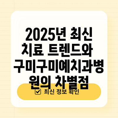 2025년 최신 치료 트렌드와 구미구미예치과병원의 차별점