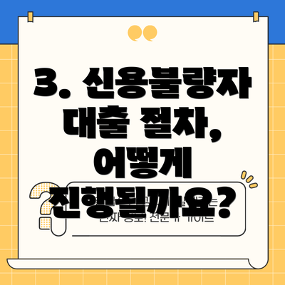 3. 신용불량자 대출 절차, 어떻게 진행될까요?