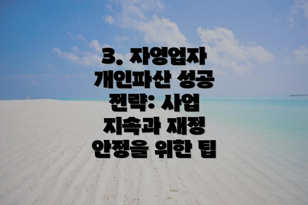 3. 자영업자 개인파산 성공 전략: 사업 지속과 재정 안정을 위한 팁