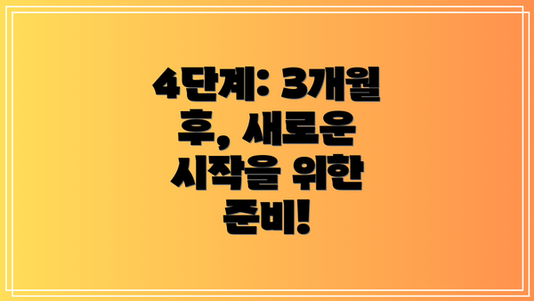 4단계: 3개월 후, 새로운 시작을 위한 준비!