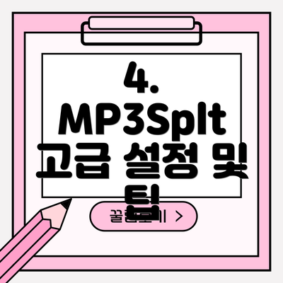 4. MP3Splt 고급 설정 및 팁