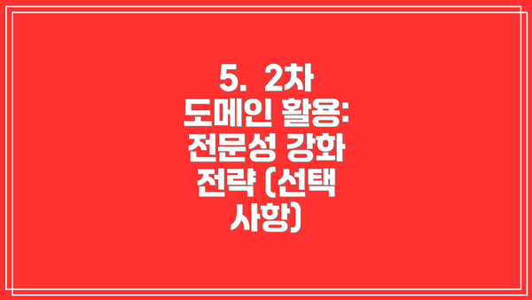5.  2차 도메인 활용:  전문성 강화 전략 (선택 사항)